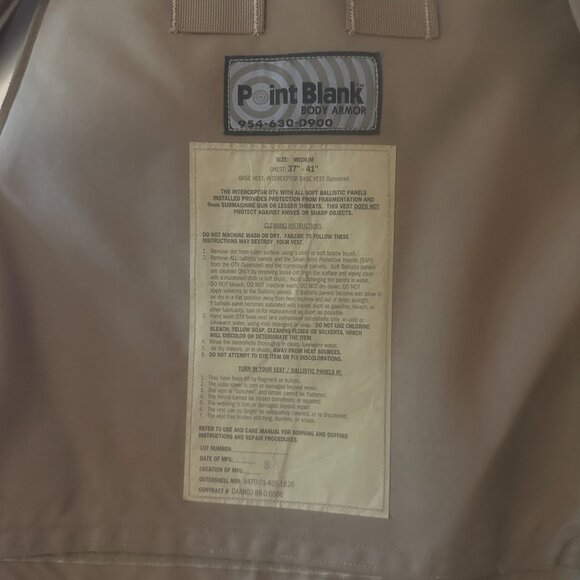 Point Blank Interceptor Base Vest Outer Shell – Tactical Body Armor Cover MEDIUM - Picture 2 of 5